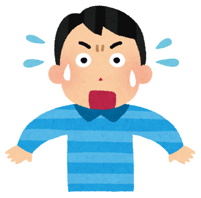 ショックを受ける男性